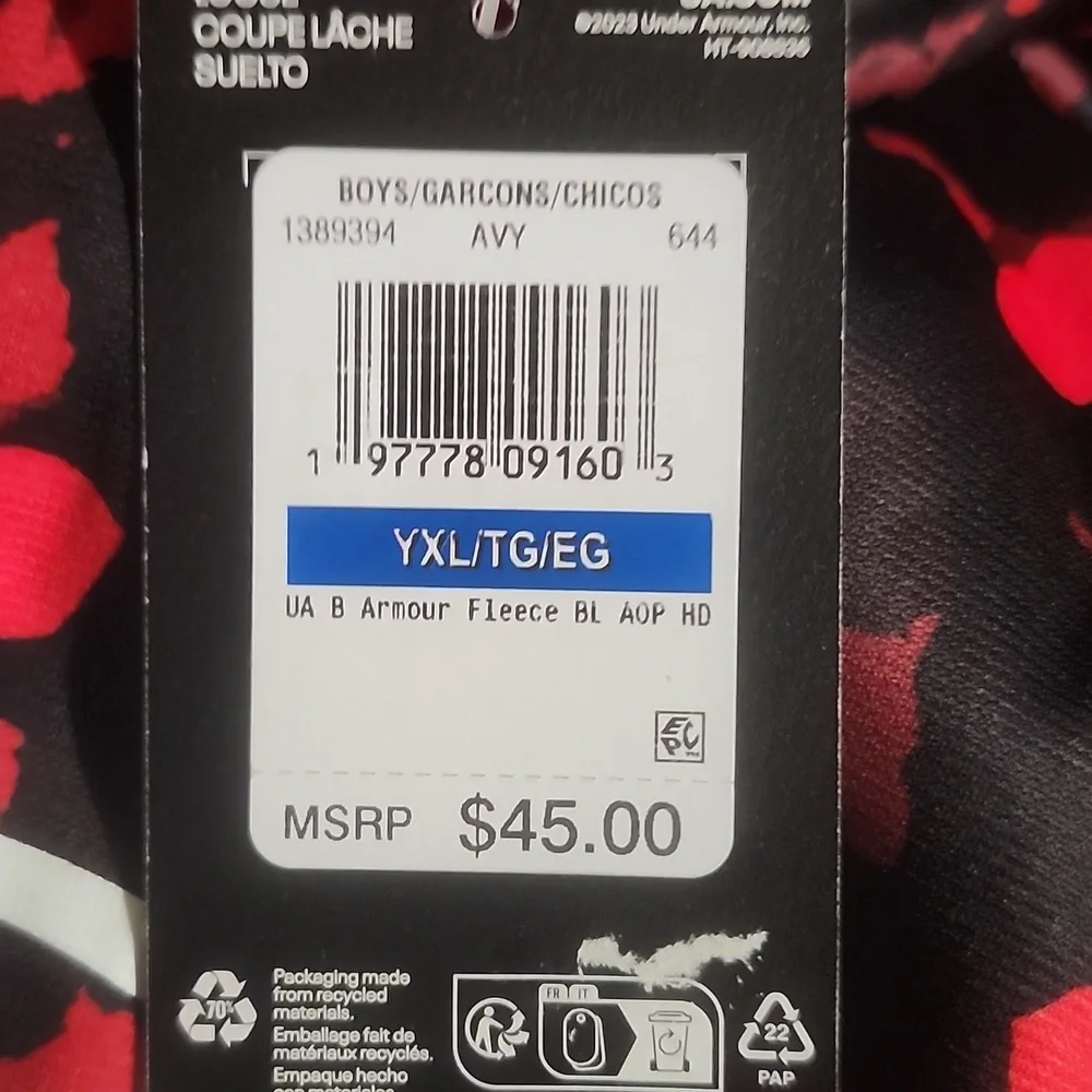 NWT Under Armour Fleece® Big Logo Red Camo Hoodie - Youth Boys - Various Sizes - Picture 2 of 6